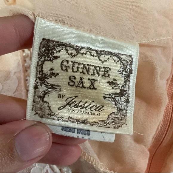 RARE Vintage Gunne Sax Full Skirt Boho Long Lace Up Corset Ruffled Maxi Dress - Picture 14 of 14